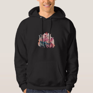 Two Loving Pigs In Love Heart Valentine's Day Pig Hoodie