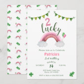 Two Lucky 2nd Birthday Einladung (Vorne/Hinten)