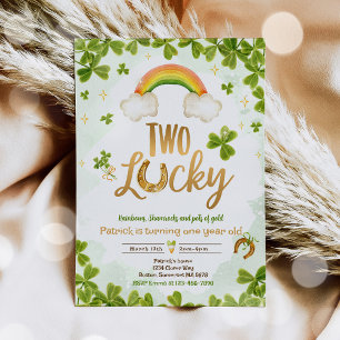 Two Lucky Birthday St Patrick's 2. Geburtstag Part Einladung