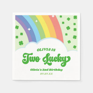 Two Lucky Charm Rainbow 2. Geburtstags-Party Serviette