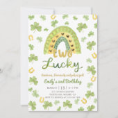 Two Lucky St Patrick's 2nd Birthday Invitation Einladung (Vorderseite)
