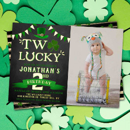 Two Lucky St. Patrick's Day 2. Geburtstag Real Folieneinladung