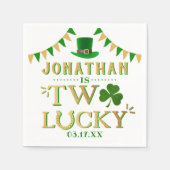 Two Lucky St. Patrick's Day 2. Geburtstag Serviette (Vorderseite)