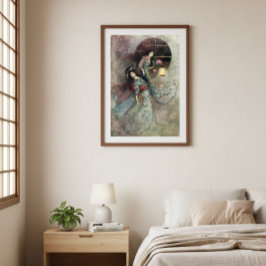 Two Maidens and Lantern by Warwick Goble Poster