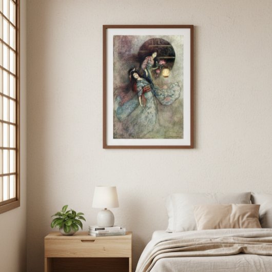 Two Maidens and Lantern by Warwick Goble Poster