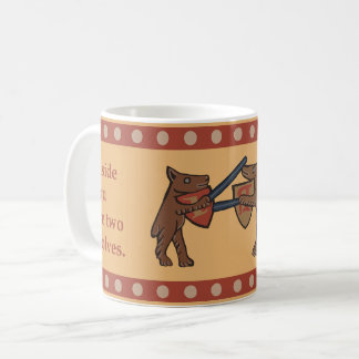 Two Medieval Wolves Coffee Mug Kaffeetasse