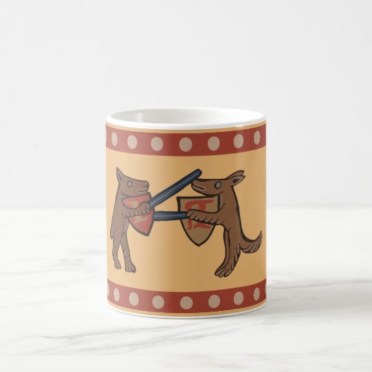 Two Medieval Wolves Coffee Mug Kaffeetasse (Mittel)