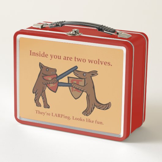 Two Medieval Wolves Metal Lunchbox (Vorderseite)