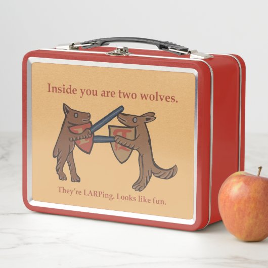 Two Medieval Wolves Metal Lunchbox (Beispiel)