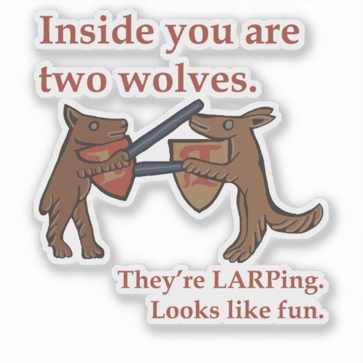 Two Medieval Wolves Vinyl Sticker (Vorderseite)