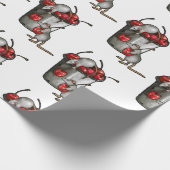 Two MICE Stealing Cherries, Bucket of Cherries Art Geschenkpapier (Ecke)