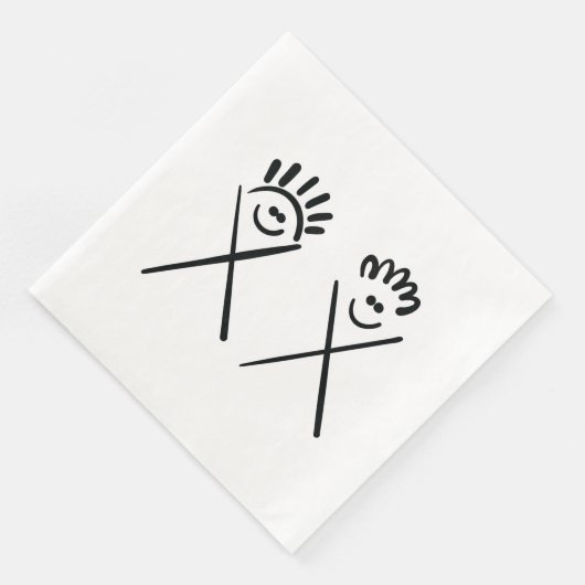 Two Minimal Friends – Line Art Serviette (Ecke)