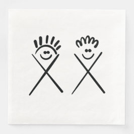 Two Minimal Friends – Line Art  Serviette