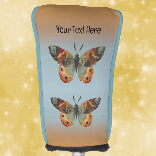 Two Monarch Butterflies Fall Colours Blue Orange Golf Headcover