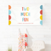 Two Much Fun 2nd Birthday Party Banner (Insitu)