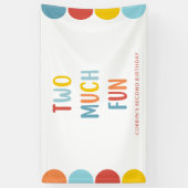Two Much Fun 2nd Birthday Party Banner (Vertikal)