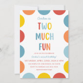 Two Much Fun 2nd Birthday Party Invitation Einladung (Vorderseite)