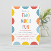 Two Much Fun 2nd Birthday Party Invitation Einladung (Stehend Vorderseite)