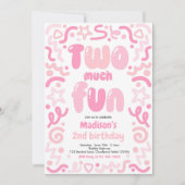 Two Much Fun Confetti Balloon 2nd Birthday  Einladung (Vorderseite)