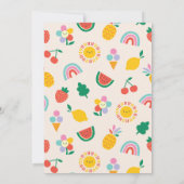 Two Much Fun Invite, Girls Second Birthday  Einladung (Rückseite)