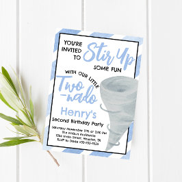 Two-Nado Tornado Zweite Geburtstagsparty Einladung