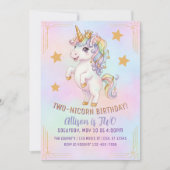 TWO-nicorn, 2nd Birthday Einladung (Vorderseite)