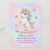 TWO-nicorn, 2nd Birthday Einladung (Vorne/Hinten)