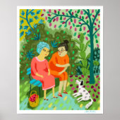 two old ladies chatting on a bench poster (Vorne)