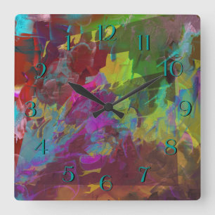 Two on one quadratische wanduhr