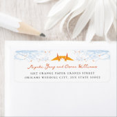 Two Origami Orange Cranes Asian Wedding Address (Insitu)