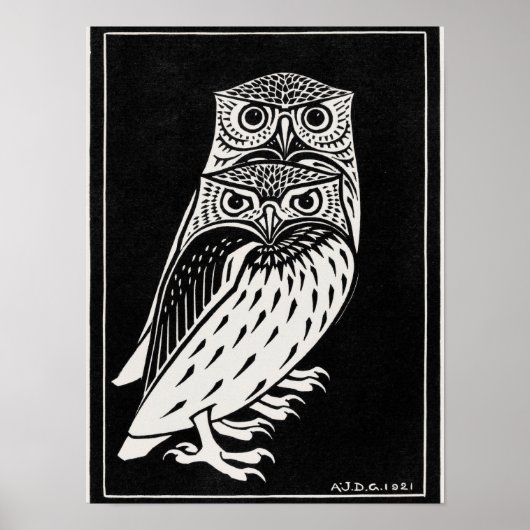 Two Owls by Julie de Graag, Poster (Vorne)