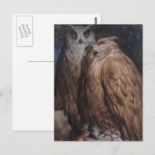 Two Owls von Gustave Dore Postkarte (Vorne/Hinten)