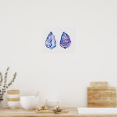 Two oyster shells with pearl Print Poster (Küche)