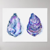 Two oyster shells with pearl Print Poster (Vorne)