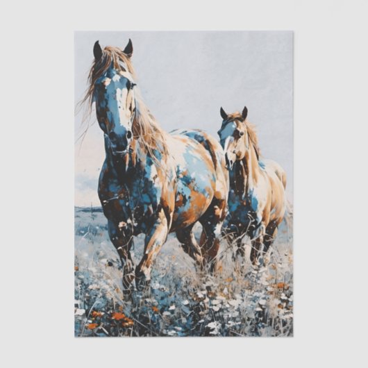 Two Paint Horses decoupage Seidenpapier (Vorderseite)