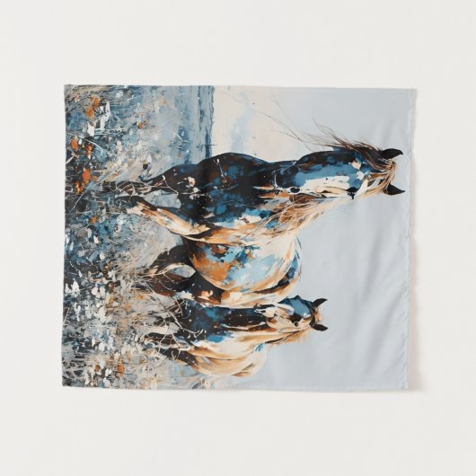 Two Paint Horses Wandteppich (Vorderseite (Horizontal))