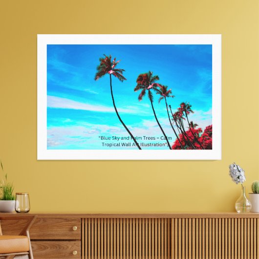 Two Palm Trees Wall Art | Tropical Minimalist Leinwanddruck (Insitu (Wohnzimmer))