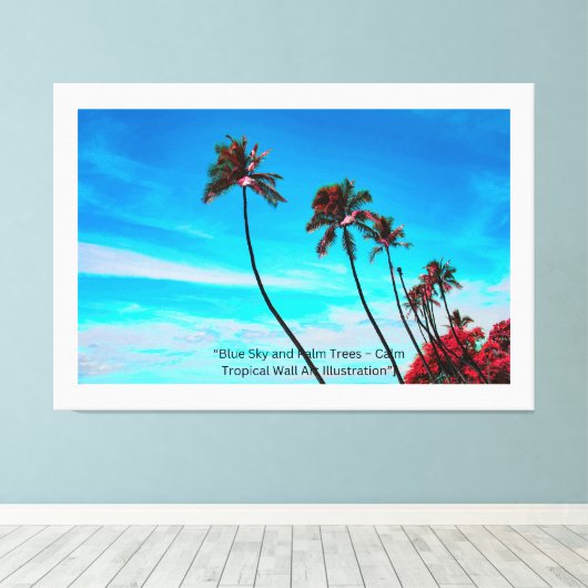 Two Palm Trees Wall Art | Tropical Minimalist Leinwanddruck (Insitu (Holzboden))