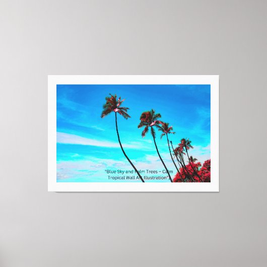 Two Palm Trees Wall Art | Tropical Minimalist Leinwanddruck (Vorderseite)