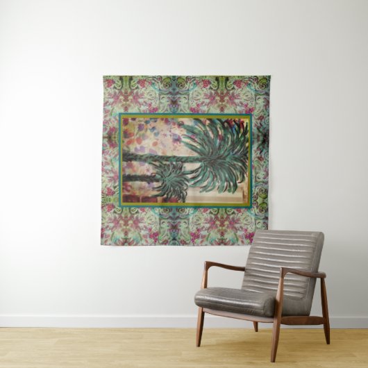 Two Palm Trees Wandteppich (Beispiel (Horizontal))