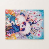 Two Pandas Hugging in Bamboo Forest Puzzle (Horizontal)