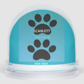 Two Paw Prints Memorial, Teal to Blue Schneekugeln (Vorderseite)