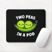 Two Peas In A Pod Cute Kawaii Funny  Mousepad (Mit Mouse)