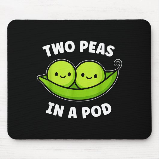 Two Peas In A Pod Cute Kawaii Funny  Mousepad (Vorne)