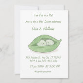 Two Peas In a Pod Twin Baby Shower Invitation Einladung (Vorderseite)