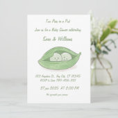 Two Peas In a Pod Twin Baby Shower Invitation Einladung (Stehend Vorderseite)