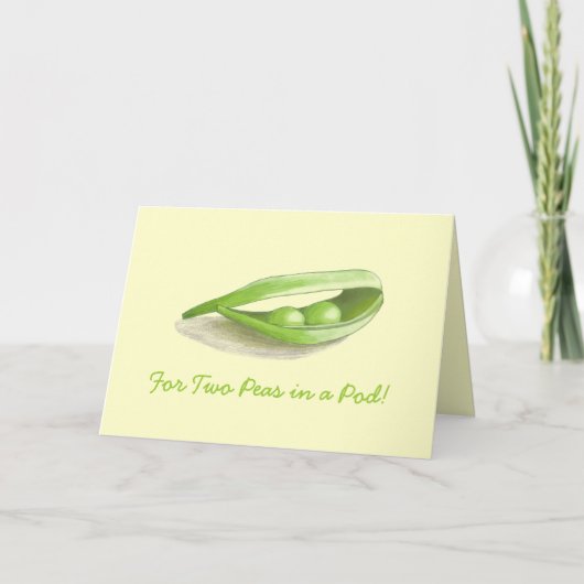 Two Peas in a Pod Wedding Card Karte (Vorderseite)