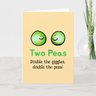 Two Peas Twin Baby Glückwunschs Card Feiertagskarte