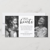 Two Photo Black & White Funeral Thank You Dankeskarte (Vorderseite)