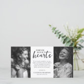 Two Photo Black & White Funeral Thank You Dankeskarte (Stehend Vorderseite)